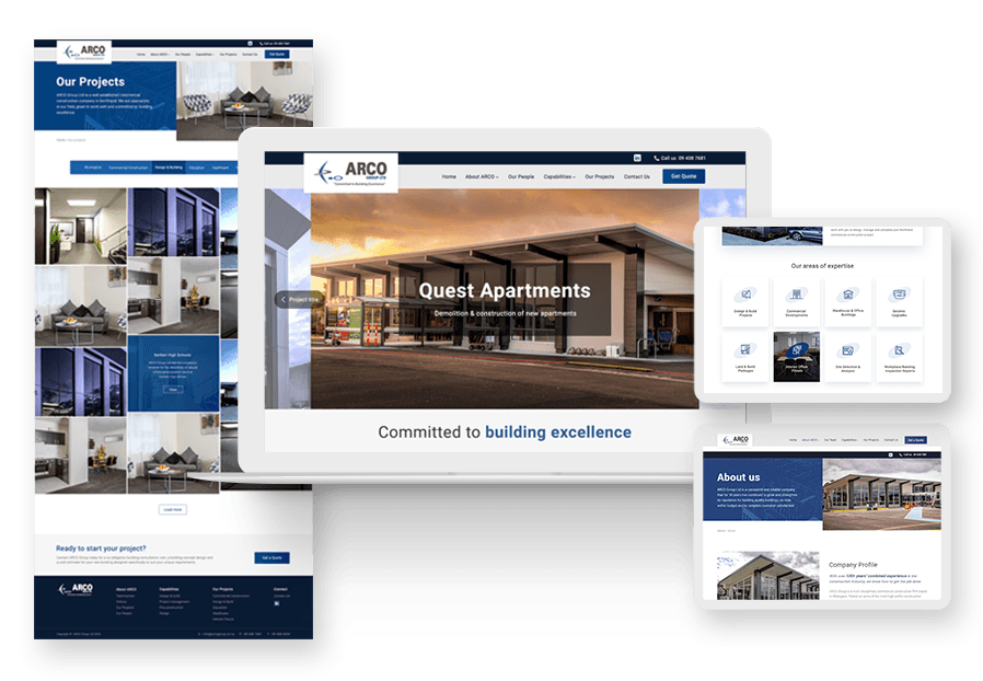 Gontewas created the website for construction company ARCO to present their services